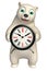 Cute Polar bear cartoon character with clock