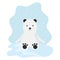 Cute polar bear in snowscape childish character