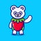 cute polar bear wear costume strawberry