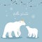 Cute polar bears vector. mother and baby polar bears