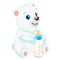 Cute Polar Teddy Bear With Feeding Bottle. Healthy Eating For A Healthy.