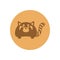 Cute Polecat Circular Icon Illustration