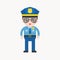 Cute policeman character, professional set, flat design