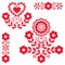 Cute Polish Floral folk art vector design elements inspired by traditional highlanders embroidery Lachy Sadeckie from Nowy Sacz in