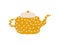 Cute Polka Dot Teapot with Spout, Ceramic Crockery Vector Illustration