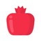 Cute pomegranate fruit, isolated colorful vector icon