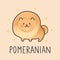 Cute Pomeranian cartoon hand drawn style