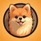 Cute Pomeranian Logo: Flat Vector Cartoon Mascot Design