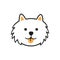 Cute Pomeranian Spitz face. German spitz dog head icon. Hand drawn isolated vector illustration