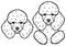 Cute poodle head and peeking line art design