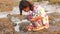 Cute poor lady smiley face ,shot is taken when she collecting snails for making chain at saint martin island,Chittagong,Bangladesh