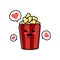 Cute popcorn cartoon mascot character