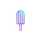 A cute popsicle ice cream vector icon in bright color gradient. Outlined eskimo popsicle. Line art