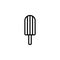 A cute popsicle ice cream vector icon. Outlined eskimo popsicle isolated on white background. Trendy line art.