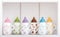 Cute Porcelain Milk Bottles with Colorful Covers