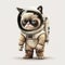 Cute portrait of a astronaut grumpy cat