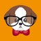 cute portrait doggy icon design