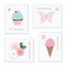 Cute postage stamps for birthday or scrapbook design. Decorative stickers for girls.