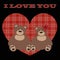 Cute poster, I love you with a couple of stuffed bears
