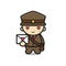 Cute postman mascot character holding love letter vector cartoon icon illustration