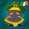 Cute pot of gold for st. patricks holiday with a hat