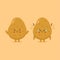 Cute Potato Characters Smiling and Sad