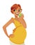 Cute pregnant healthy eating vector