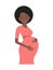 Cute pregnant woman in pink dress