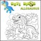 Cute prehistoric dinosaur Allosaurus, funny illustration