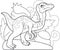 Cute prehistoric dinosaur gallimimus, coloring book, funny illustration