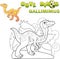 Cute prehistoric dinosaur gallimimus, funny illustration