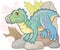 Cute prehistoric dinosaur iguanodon, funny illustration