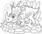 Cute prehistoric dinosaur Styracosaurus, coloring book, funny illustration