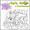 Cute prehistoric dinosaur styracosaurus, funny illustration