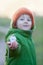 Cute preschool boy, holding pocket watch