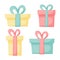 Cute present boxes. Cartoon gifts for the holiday. Isolated on a white background. Vector illustration. Great for