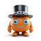 Cute Presidents\\\' Day Jackolantern Robot With Top Hat