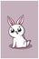 A cute and pretty rabbit cartoon illustration