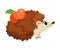 Cute Prickly Hedgehog Carry Apple as Forest Animal Vector Illustration