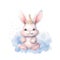 Cute princess bunny. Illustration AI Generative