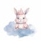 Cute princess bunny. Illustration AI Generative