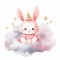 Cute princess bunny. Illustration AI Generative