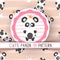 Cute princess panda - seamless pattern