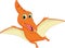 Cute pterodactyl cartoon flying