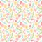 cute puffy flower seamless repeat pattern surface design white background floral element