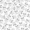 Cute pug dog in black and white seamless pattern. Coloring paper, page, book