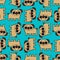 Cute Pug pattern seamless. nice dog background. Pet vector texture