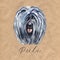 Cute Puli Cartoon Dog. Watercolor illustration of purebred puli dog.