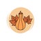 Cute Pumpkin butternut squash icon vector, illustration on circle with brush texture, for social media story and instagram highlig