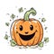 A Cute Pumpkin Decor Doodle - Halloween AI Generated